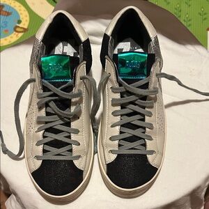 P448 Black, White, and Silver Sneakers